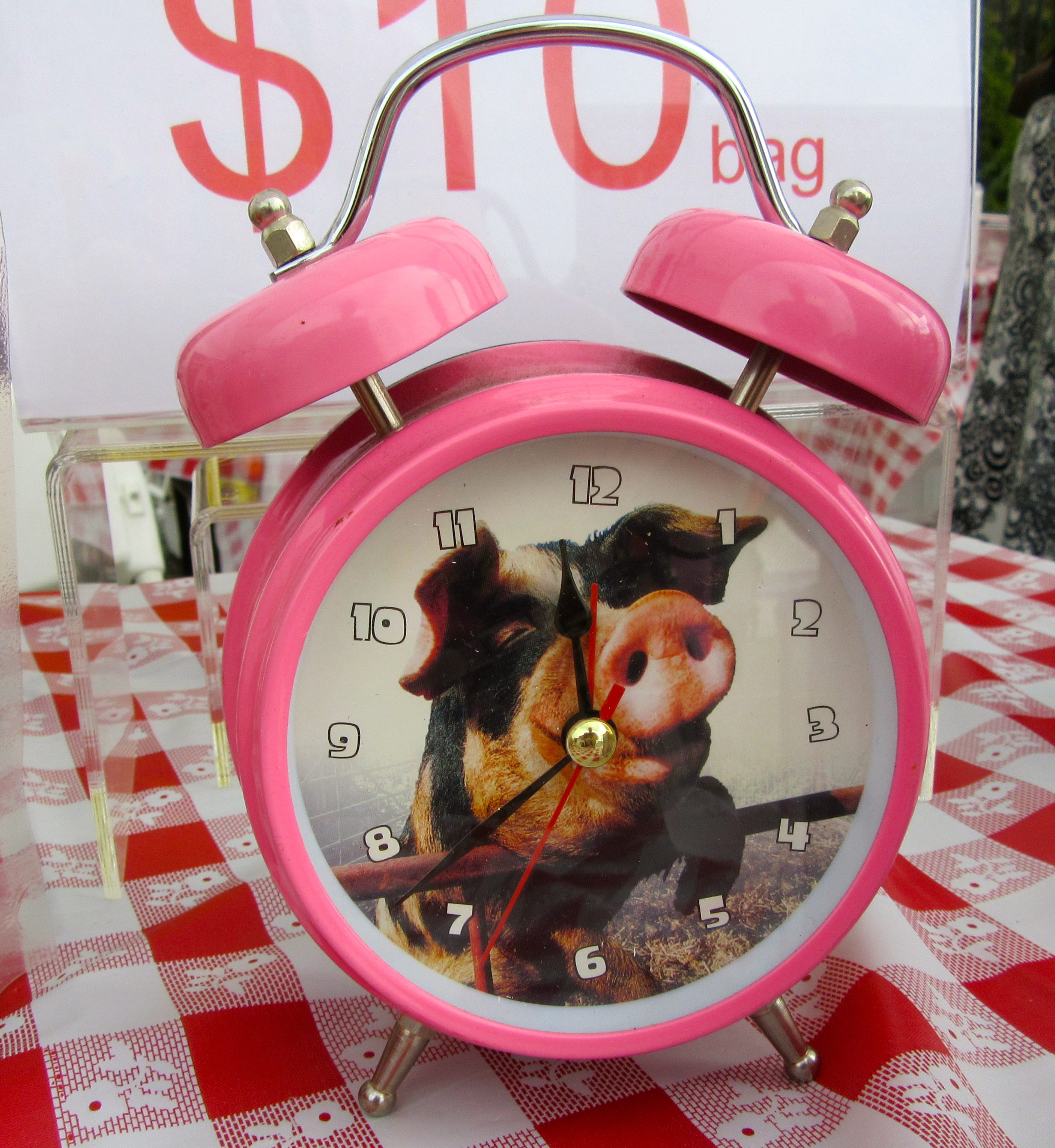 Pink Thing of The Day Pink Alarm Clock with a Pig on It The Worley Gig