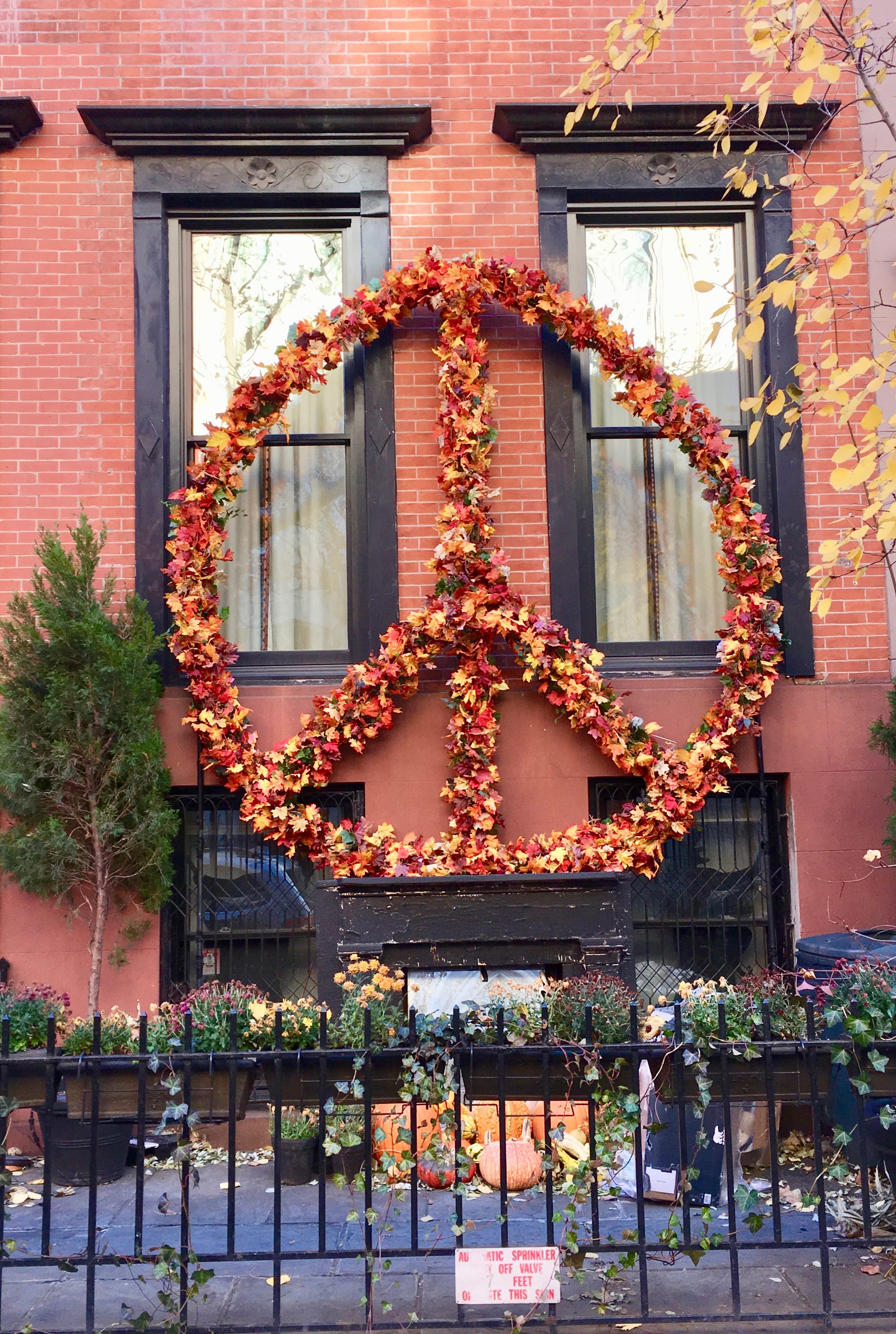 Fall Peace Sign Peace Sign Fall Leaf Wreath | WorleyGig.com